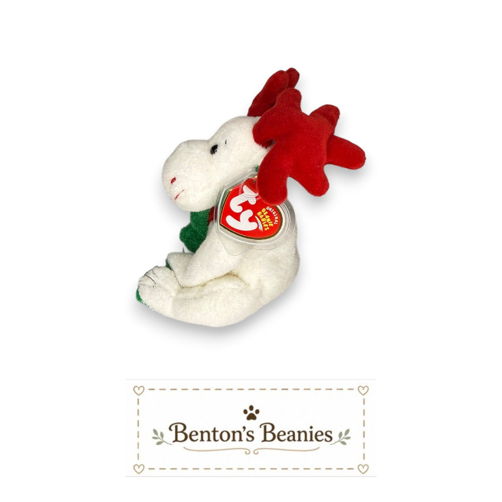 Moosletoe the Moose TY Beanie Baby | Mint Heart & Tush Tag
