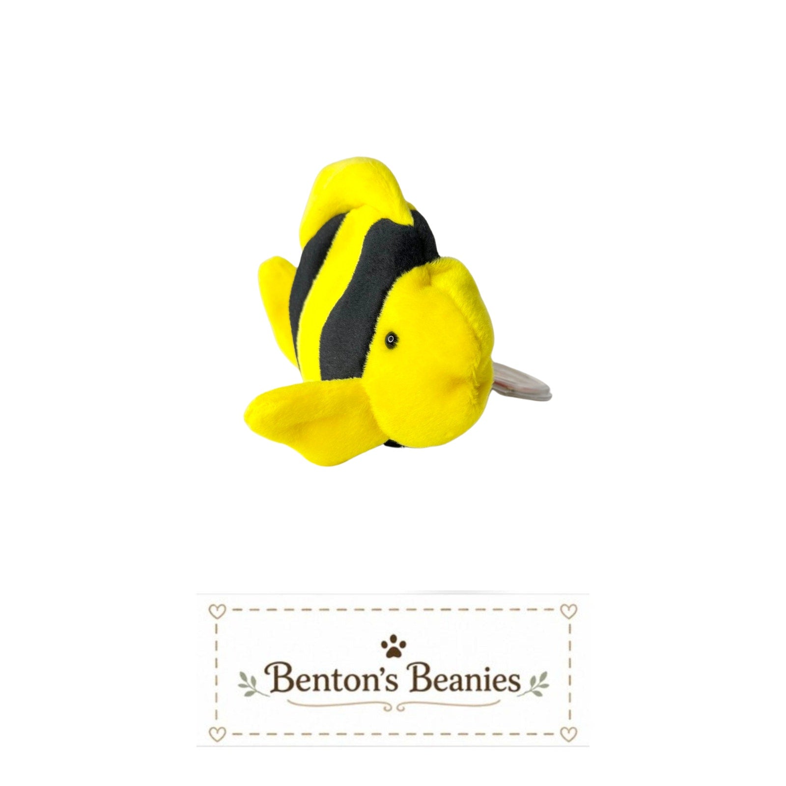 Bubbles the Fish TY Beanie Baby | Mint Heart & Tush Tag