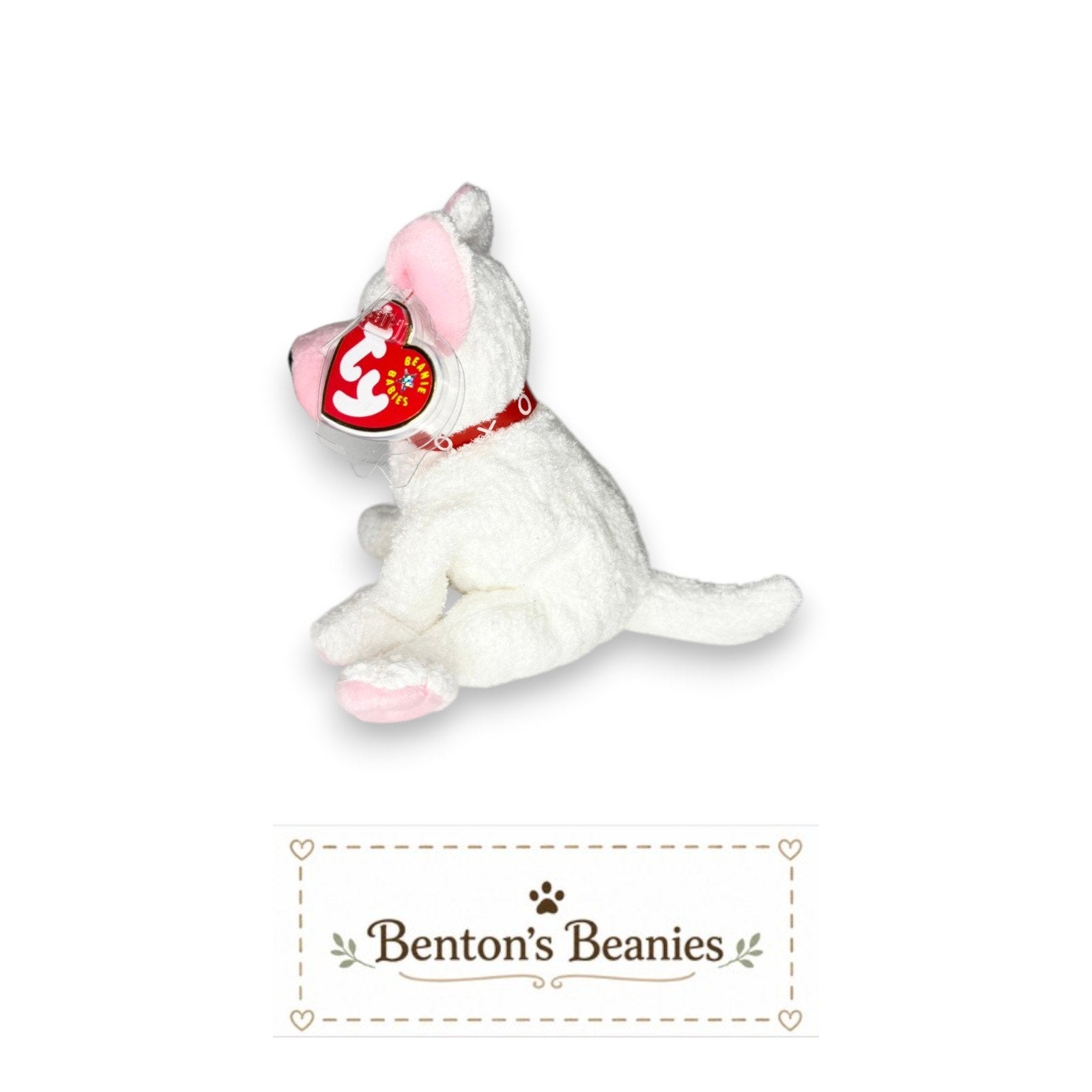 Cupid the Dog TY Beanie Baby | Mint Heart & Tush Tag