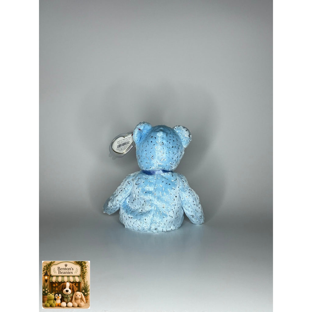Decade the Bear Light Blue TY Beanie Baby | Mint Heart/Tush Tag