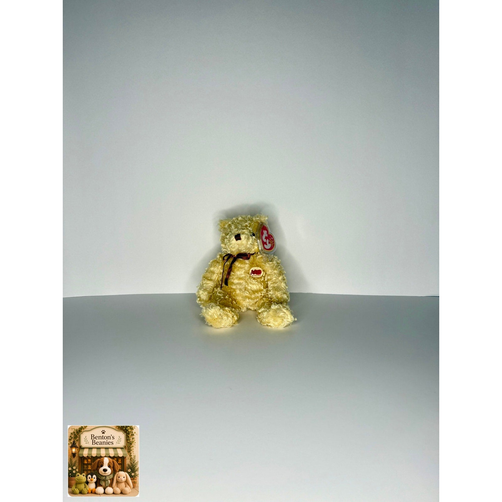 Herschel the Bear TY Beanie Baby | Mint Heart & Tush Tag
