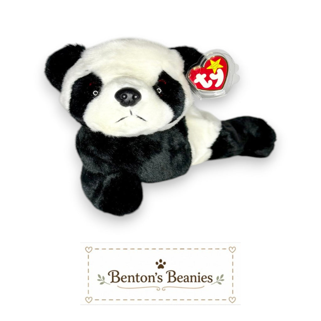 Peking the Panda Bear TY Beanie Buddies | Mint Heart/Tush Tags