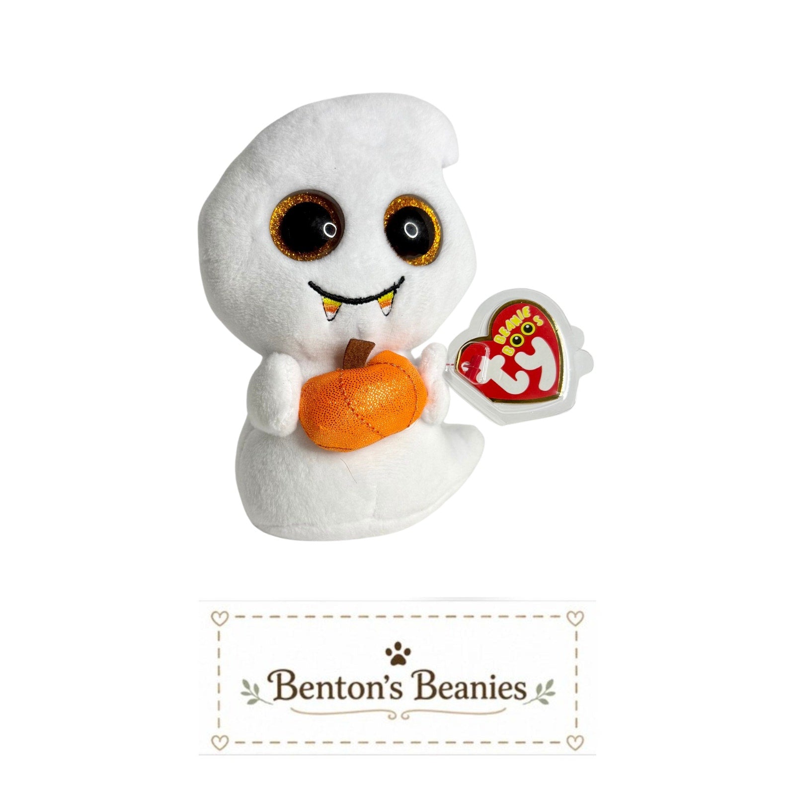 Scream the Ghost TY Beanie Boo | Mint Heart Tags
