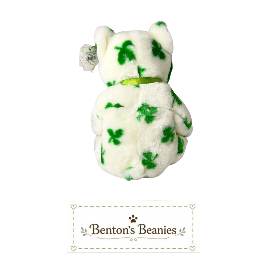 Clover the Bear TY Beanie Buddies | Mint Heart & Tush Tags