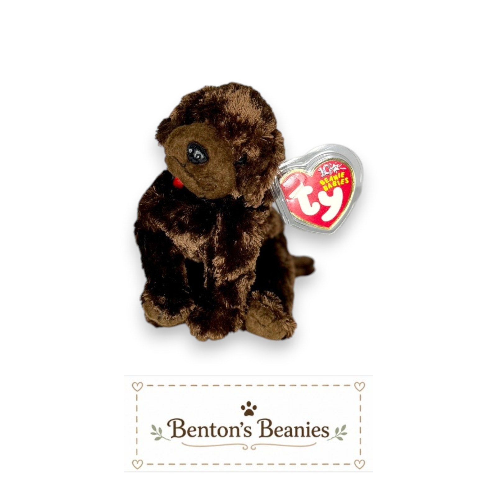 Muddy the Dog TY Beanie Baby | Mint Heart & Tush Tag