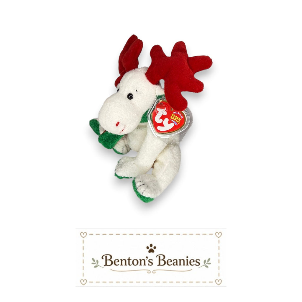 Moosletoe the Moose TY Beanie Baby | Mint Heart & Tush Tag