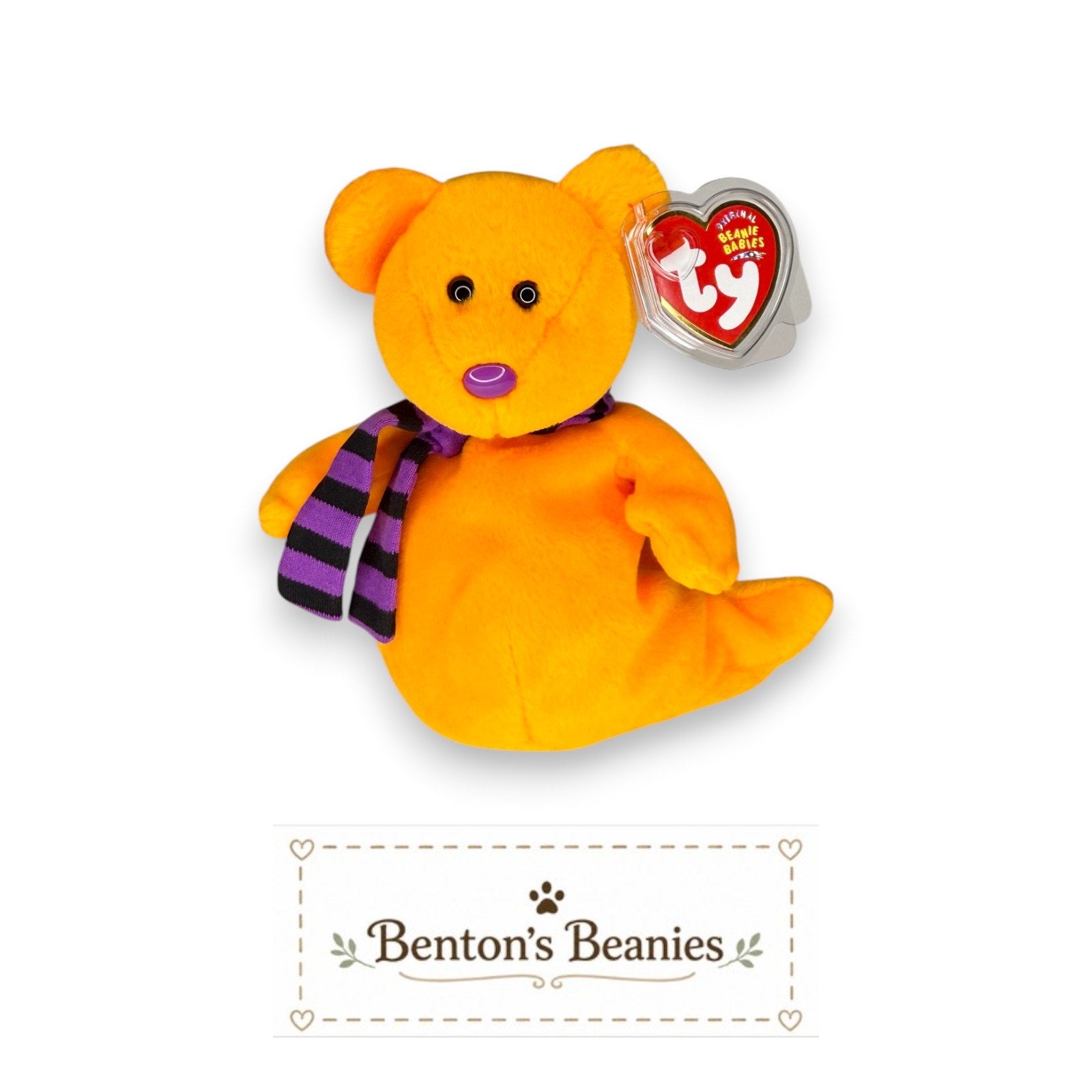 Shivers the Ghost Bear TY Beanie Baby | Mint Heart Tush Tag
