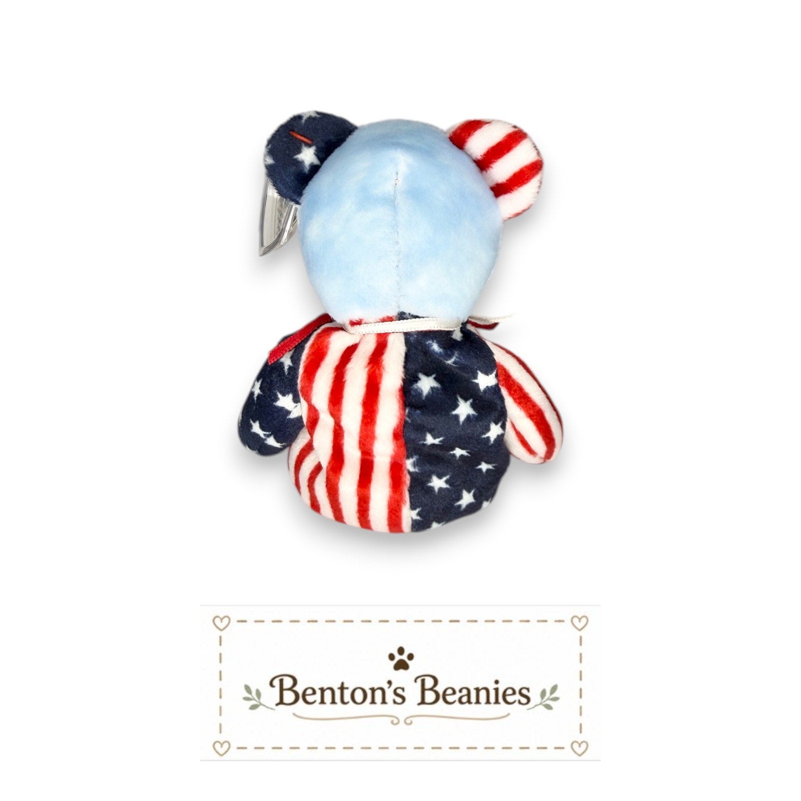 Spangle the Blue Bear TY Beanie Baby | Mint Heart & Tush Tag