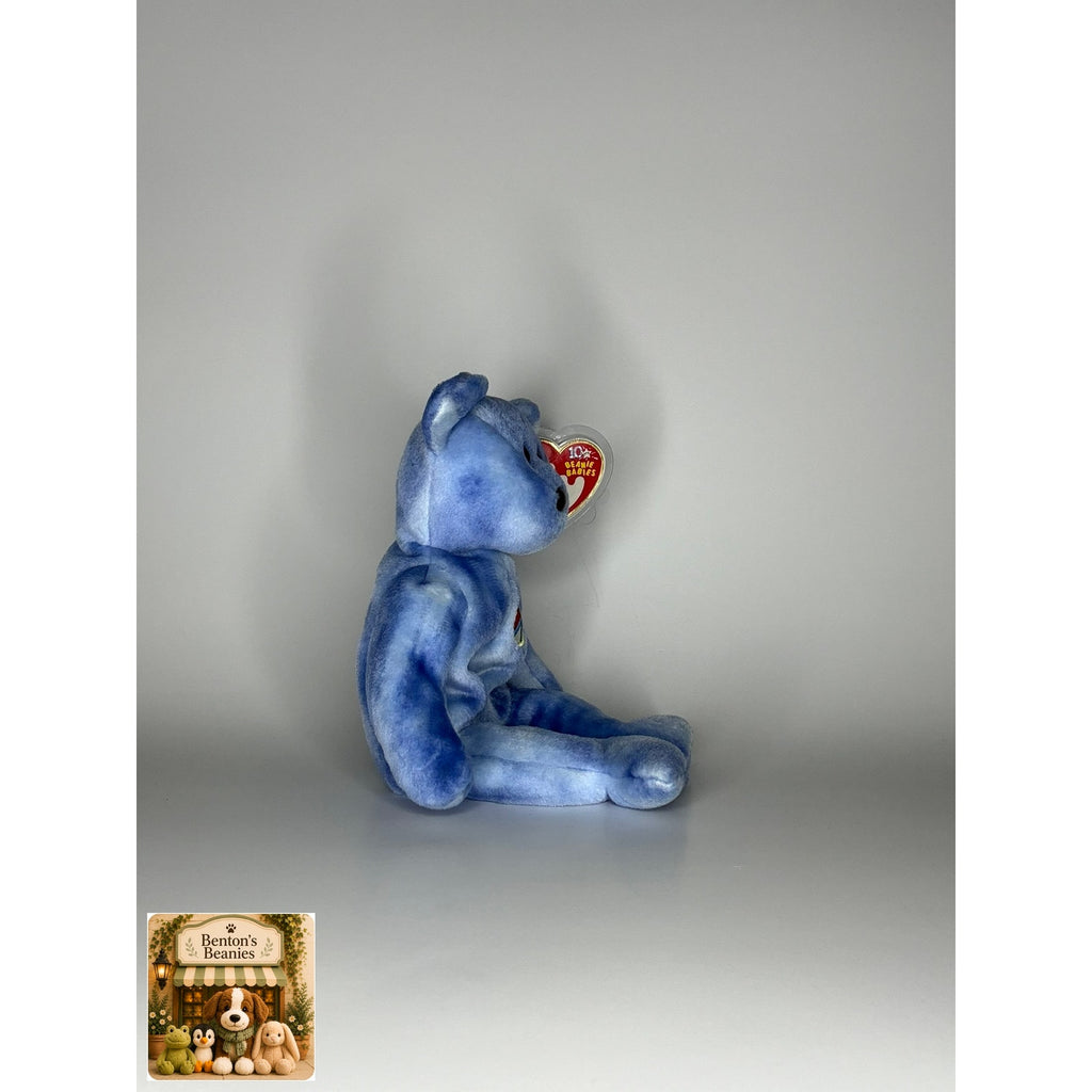 Peace Symbol the Bear TY Beanie Baby | Mint Heart/Tush Tag