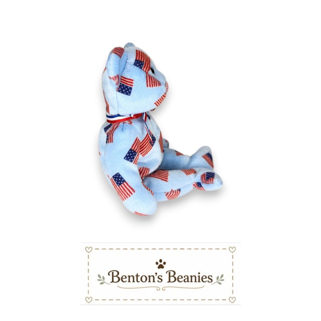 Union the USA Bear TY Beanie Baby | Mint Heart & Tush Tag