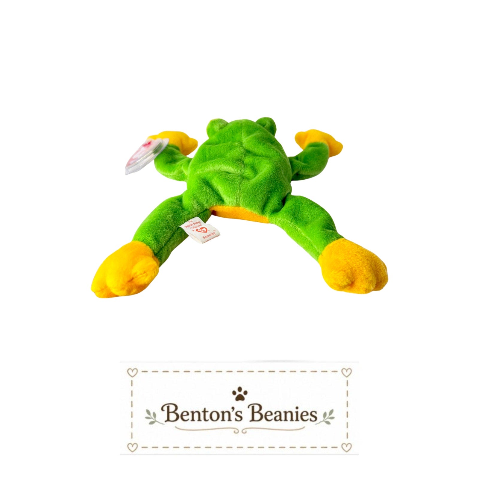 Smoochy the Frog TY Beanie Baby | Mint Heart & Tush Tag