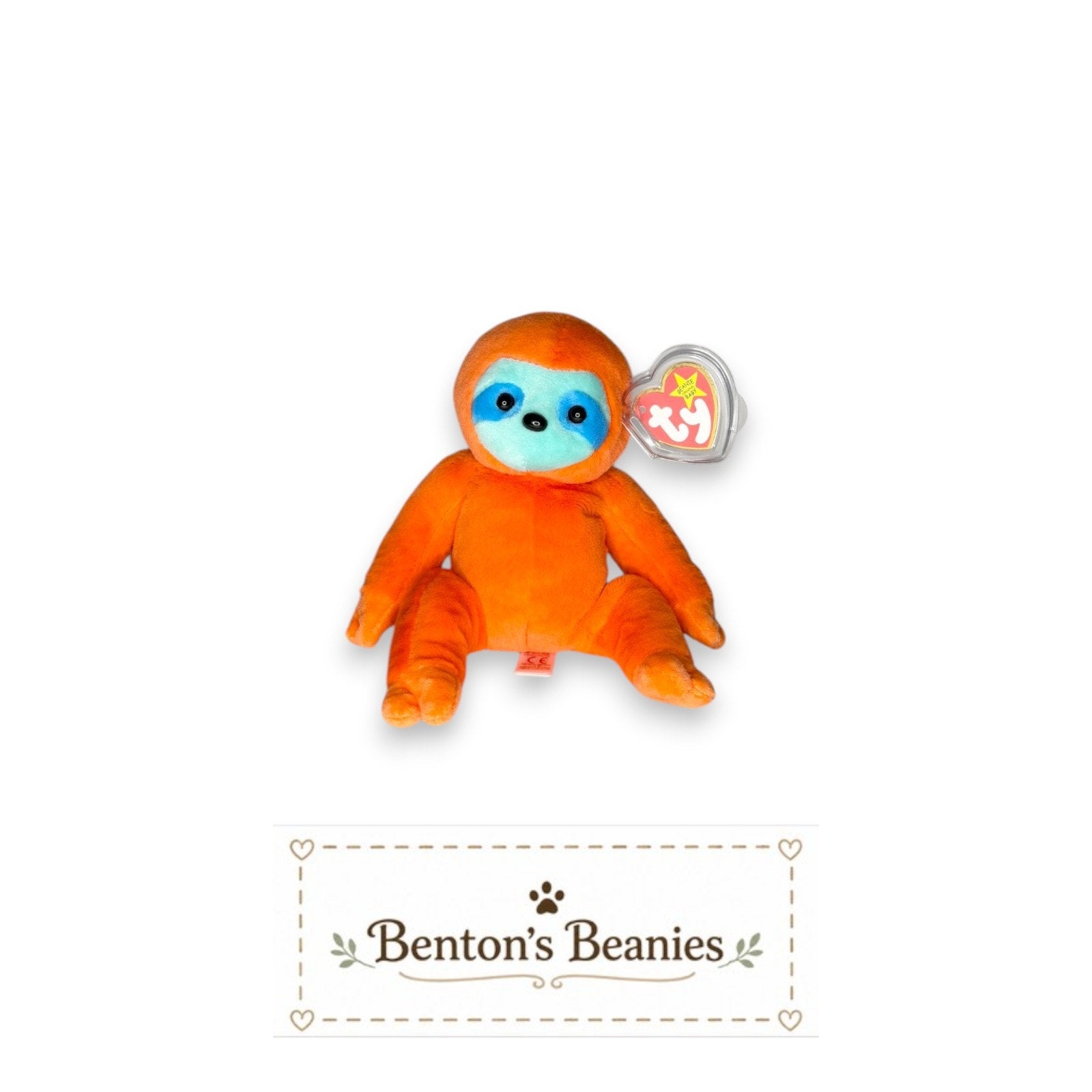 Molasses the Sloth TY Beanie Baby | Mint Heart & Tush Tag