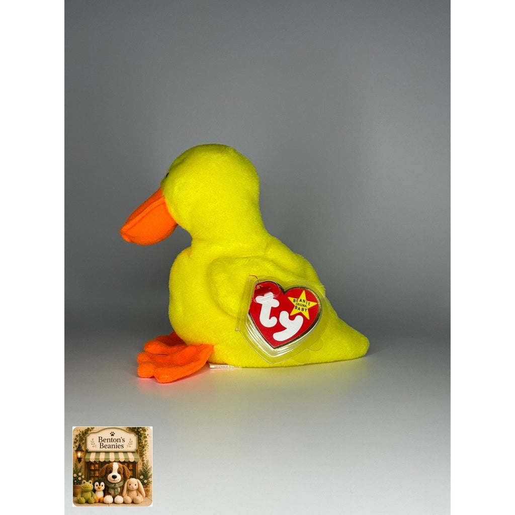 Quackers the Duck TY Beanie Baby | Mint Condition Heart & Tush Tag