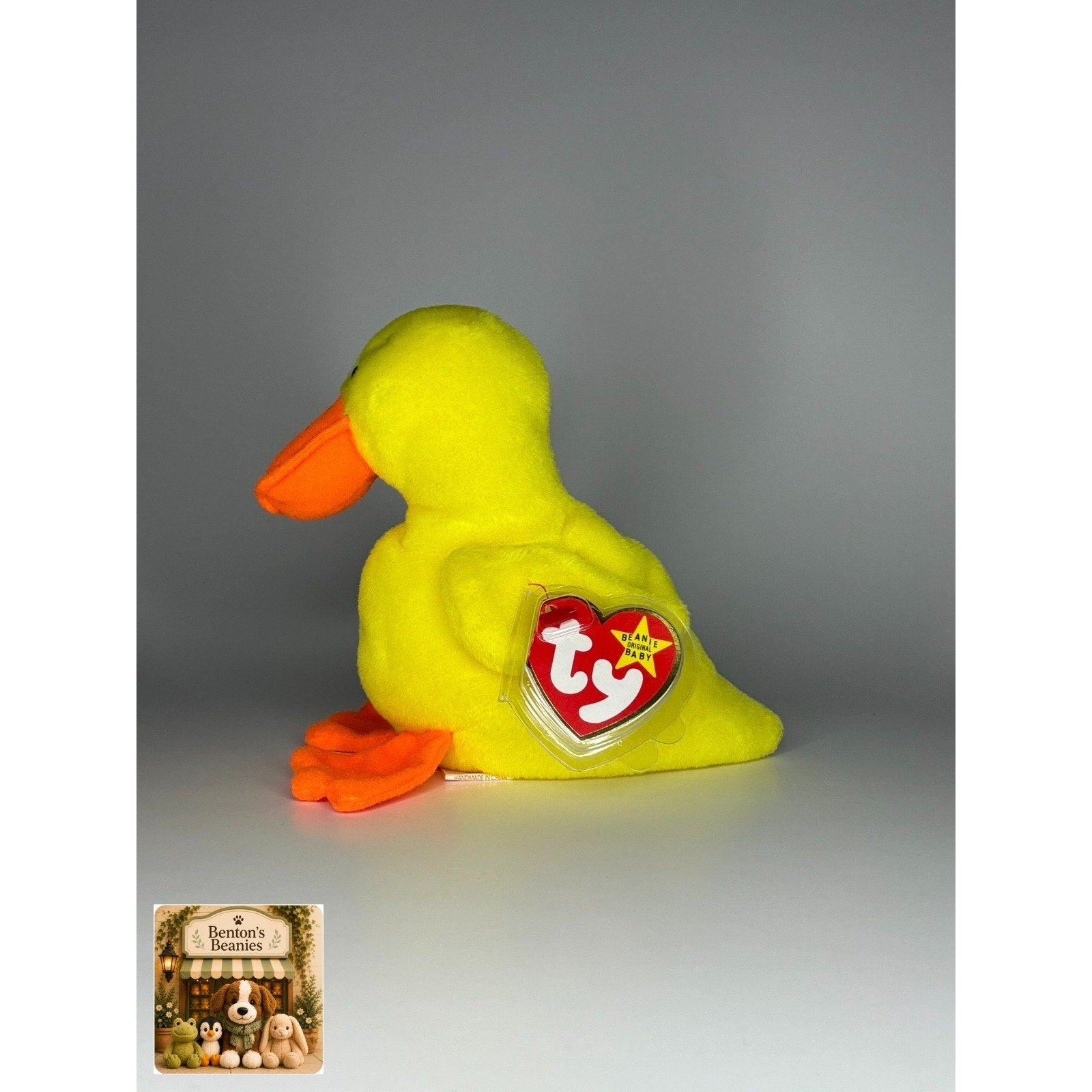 Quackers the Duck TY Beanie Baby | Mint Condition Heart & Tush Tag