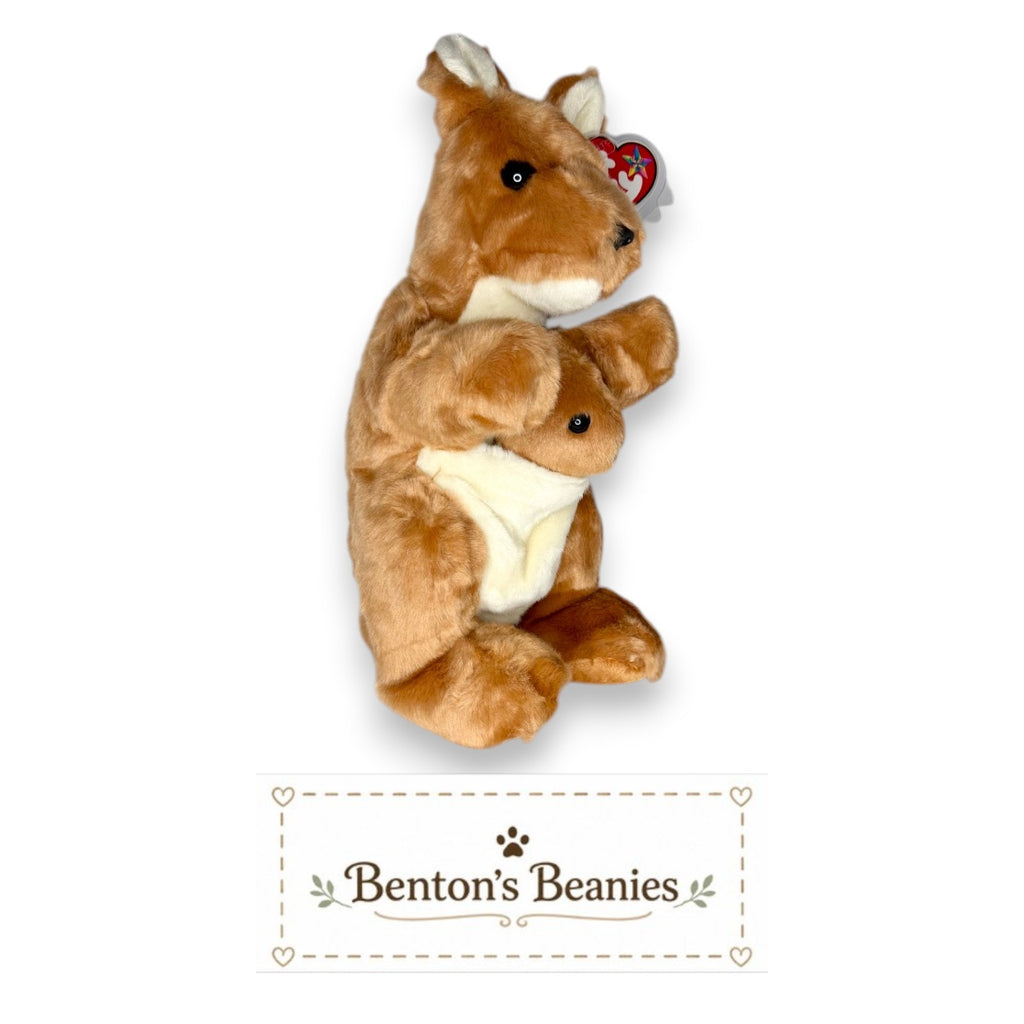 Pouch the Kangaroo TY Beanie Buddies | Mint Heart/Tush Tags