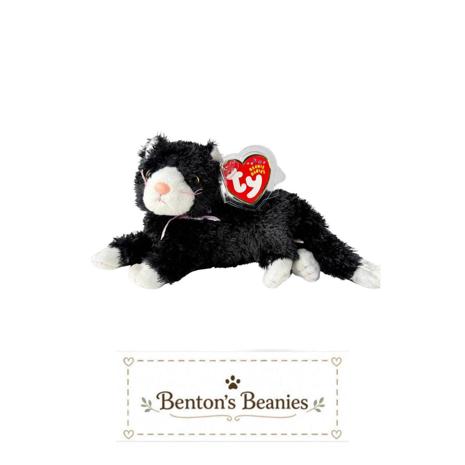 Booties the Cat TY Beanie Baby | Mint Heart & Tush Tag