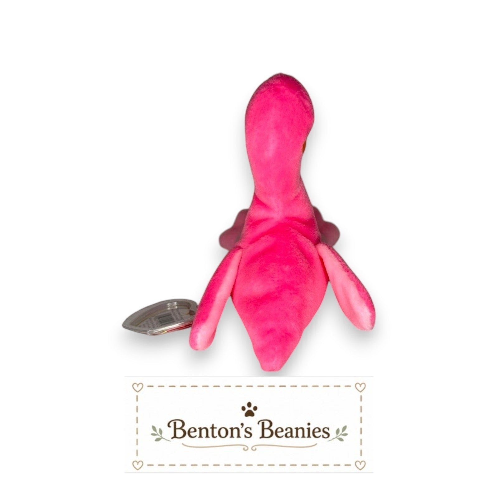 Pinky the Flamingo TY Beanie Baby | Mint Heart & Tush Tags