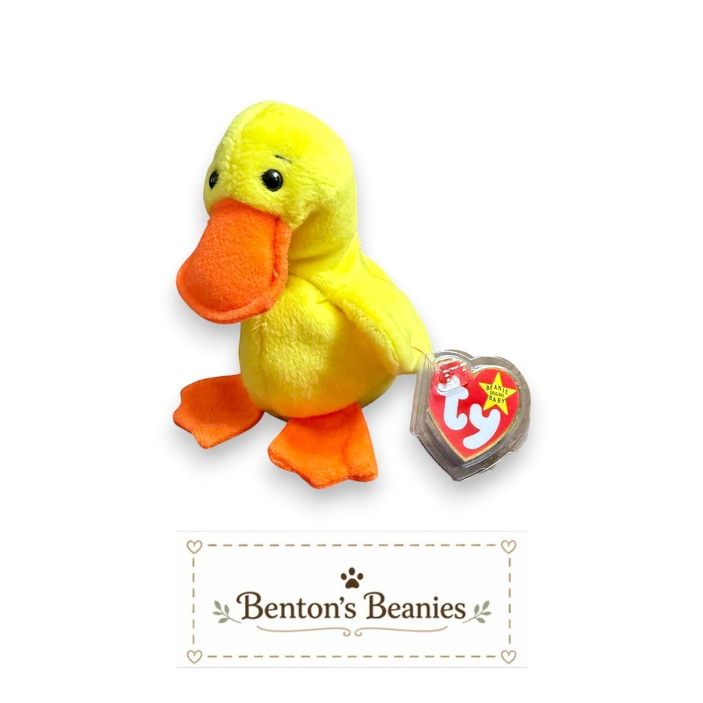 Quackers the Duck TY Beanie Baby | Mint Condition Heart & Tush Tag