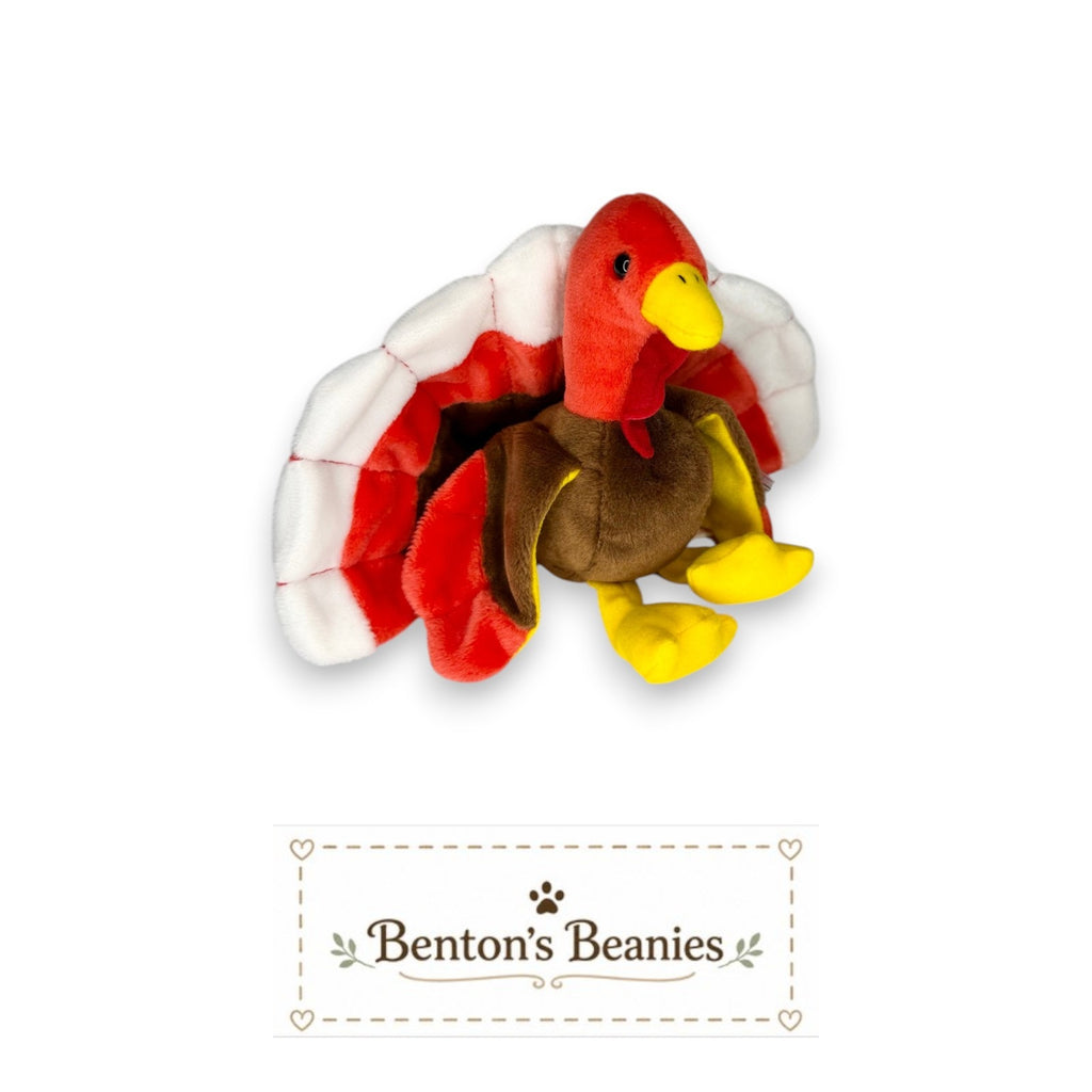 Gobbles the Turkey TY Beanie Baby | Mint Heart & Tush Tag
