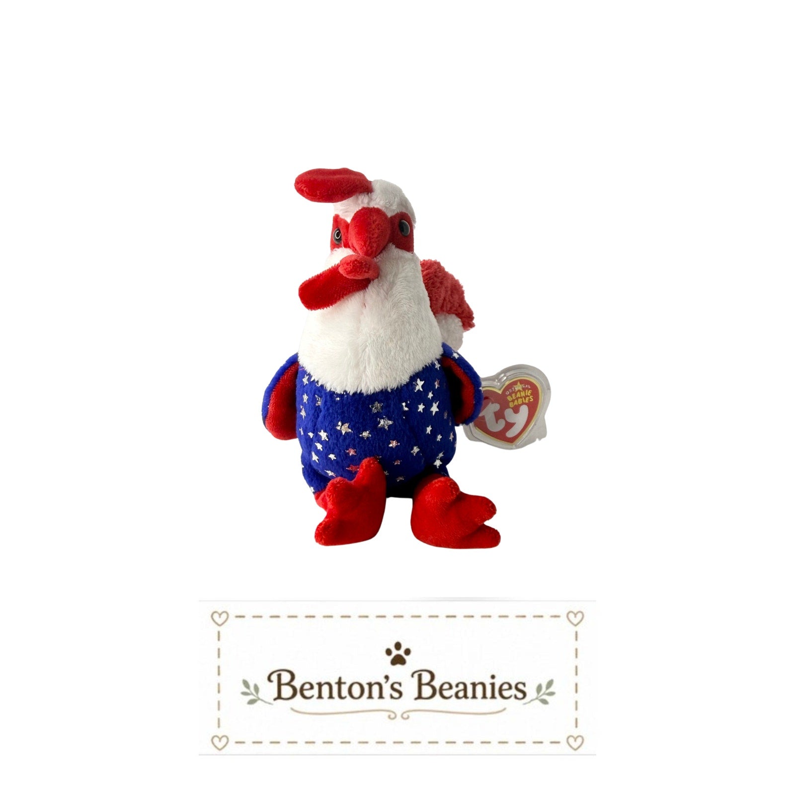 Homeland the Rooster TY Beanie Buddies | Mint Heart Tush Tags