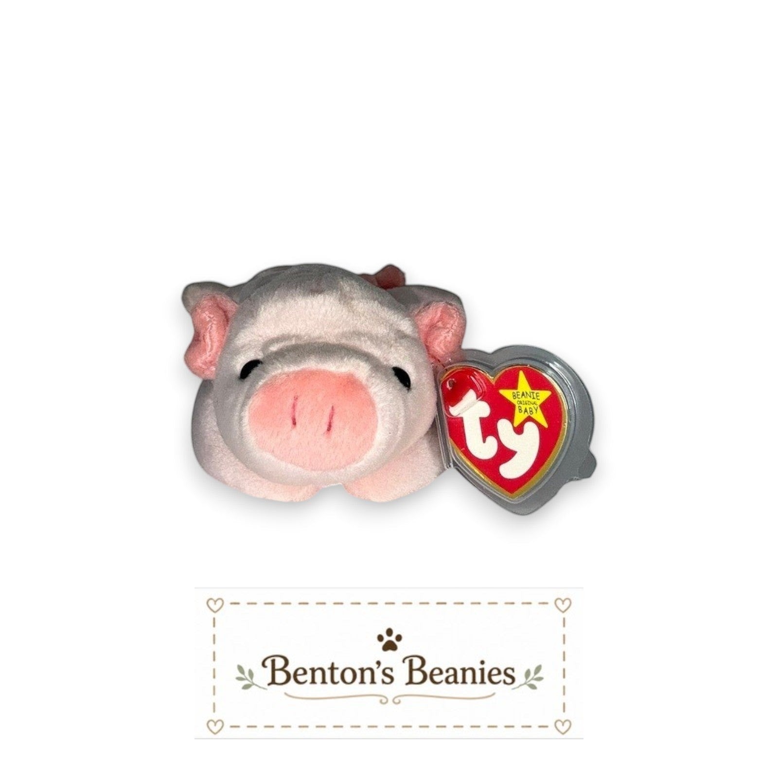 Squealer the Pig TY Beanie Baby | Mint Heart & Tush Tag