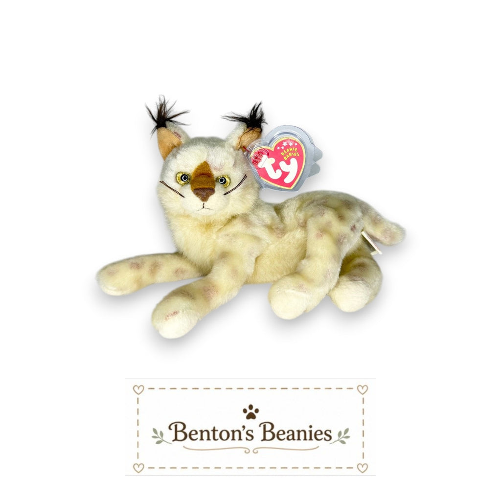 Tracks the Lynx TY Beanie Baby | Mint Heart & Tush Tag