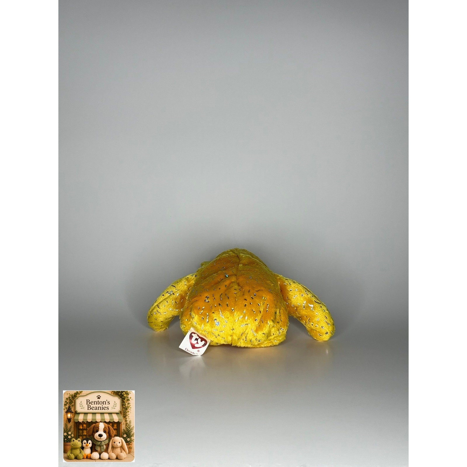 Decade the Bear Yellow TY Beanie Baby | Mint Heart/Tush Tag