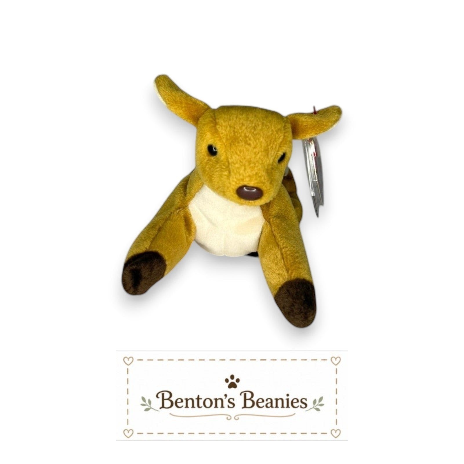 Whisper the Deer TY Beanie Baby | Mint Heart/Tush Tag
