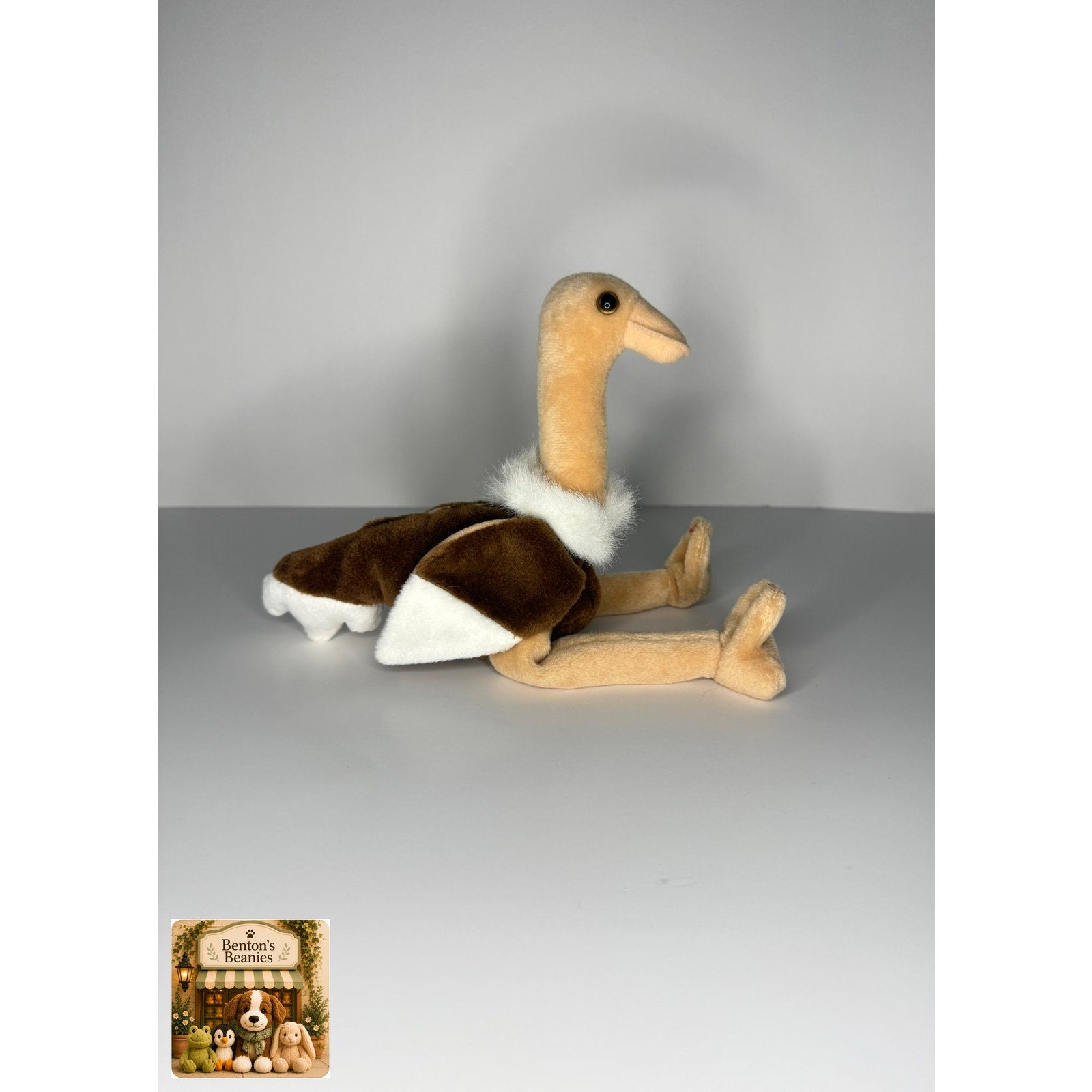 Stretch the Ostrich TY Beanie Baby | Mint Heart & Tush Tag