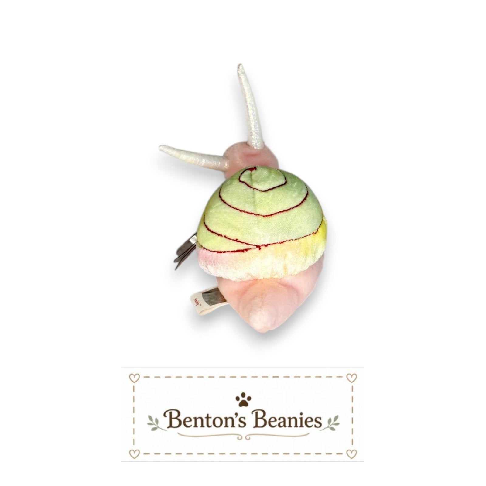 Swirly the Snail TY Beanie Baby | Mint Heart & Tush Tag