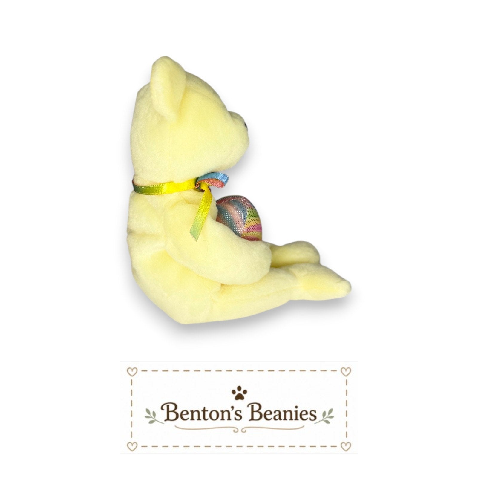 Eggbeart the Bear TY Beanie Baby | Mint Heart & Tush Tag