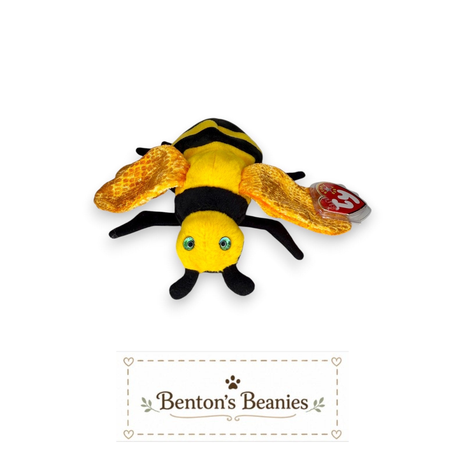 Buzzie the Bee TY Beanie Baby | Mint Heart & Tush Tag