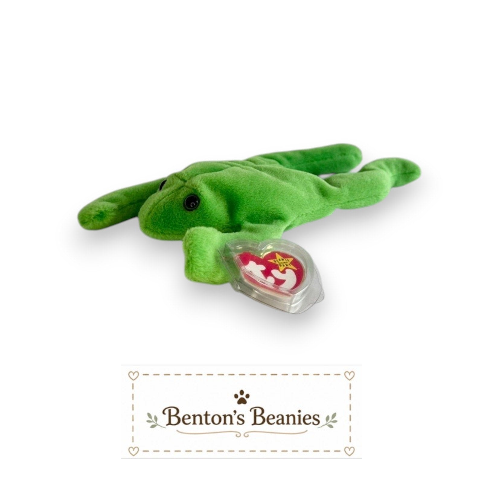 Legs the Frog TY Beanie Baby | Mint Heart & Tush Tag