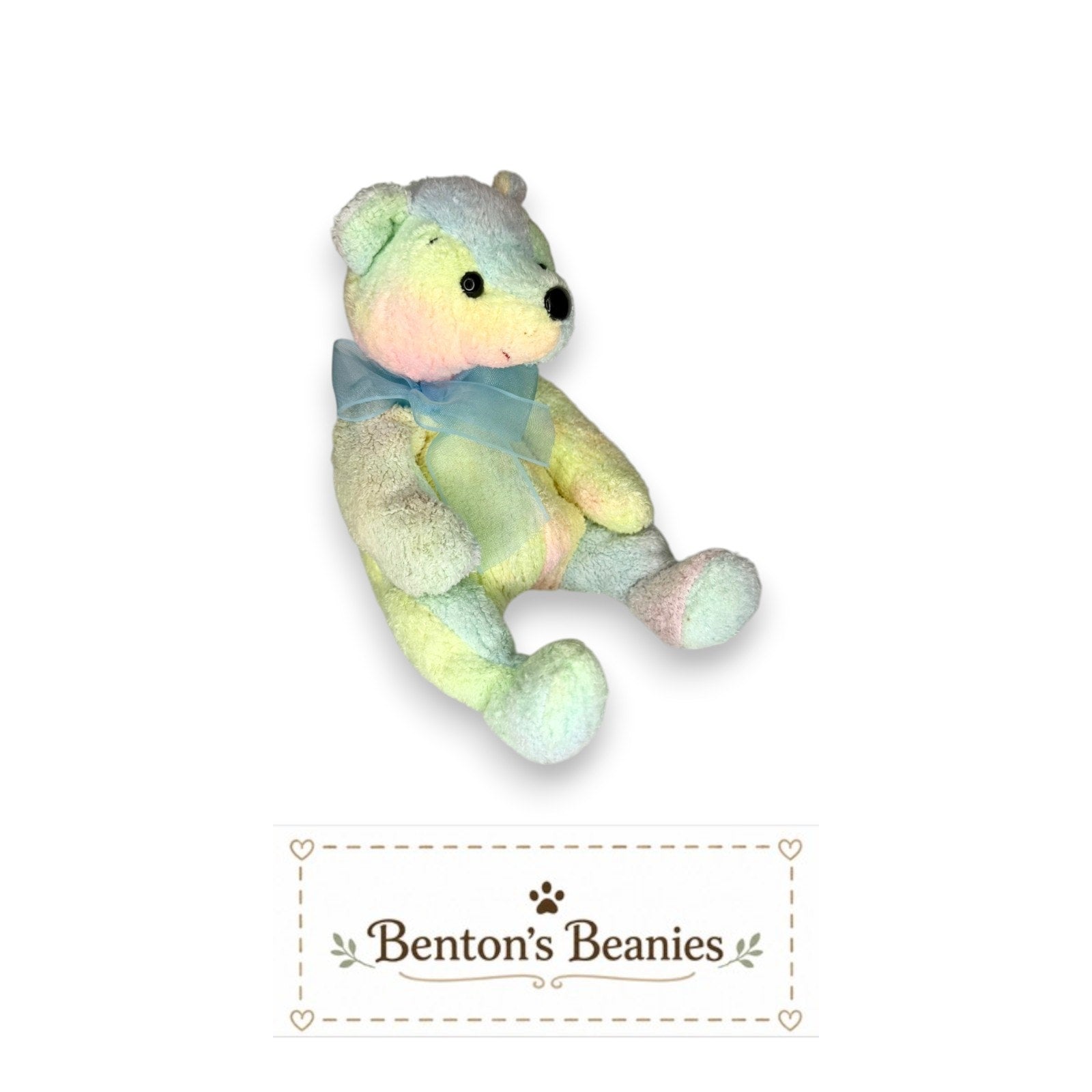 Mellow the Bear TY Beanie Baby | Mint Heart/Tush Tag