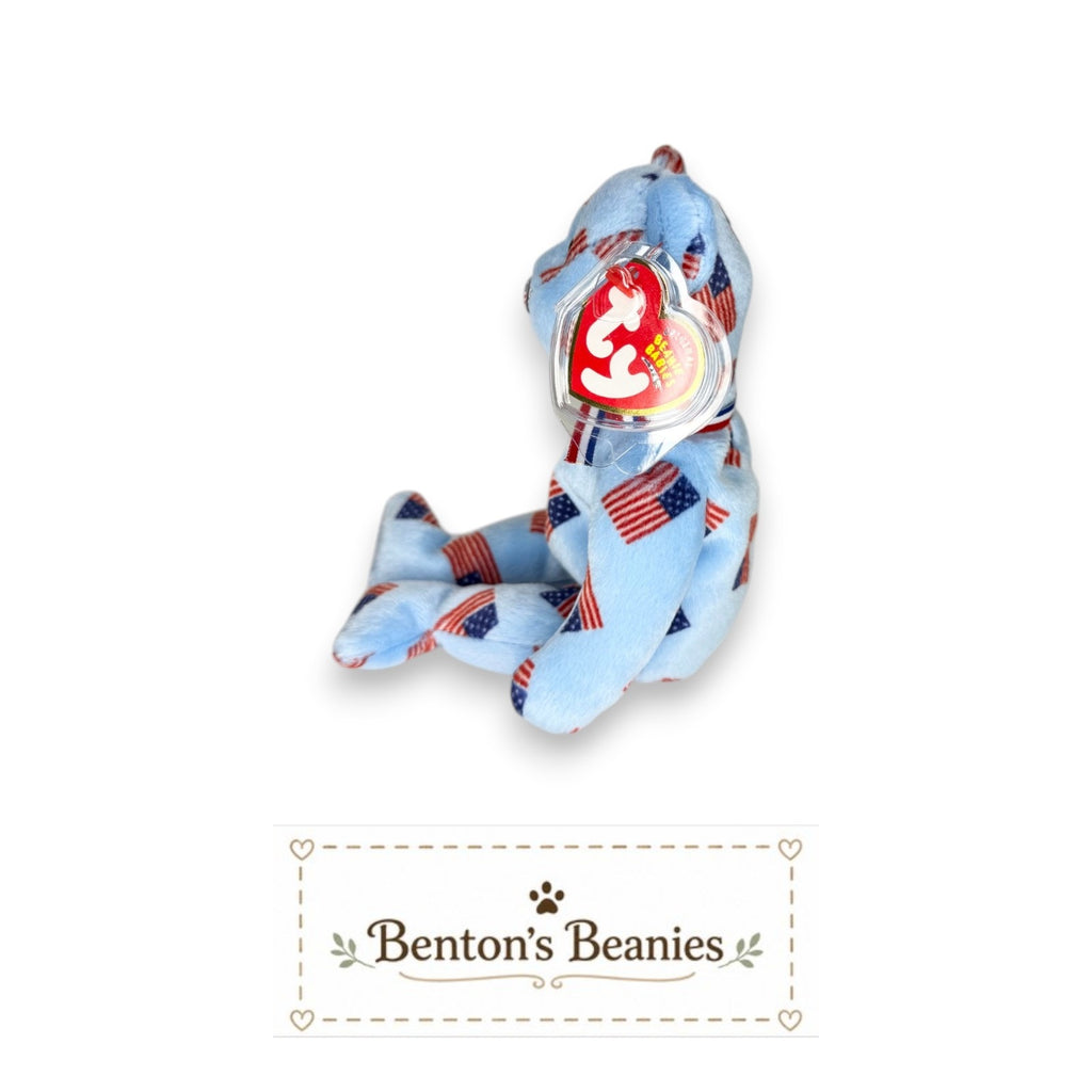 Union the USA Bear TY Beanie Baby | Mint Heart & Tush Tag
