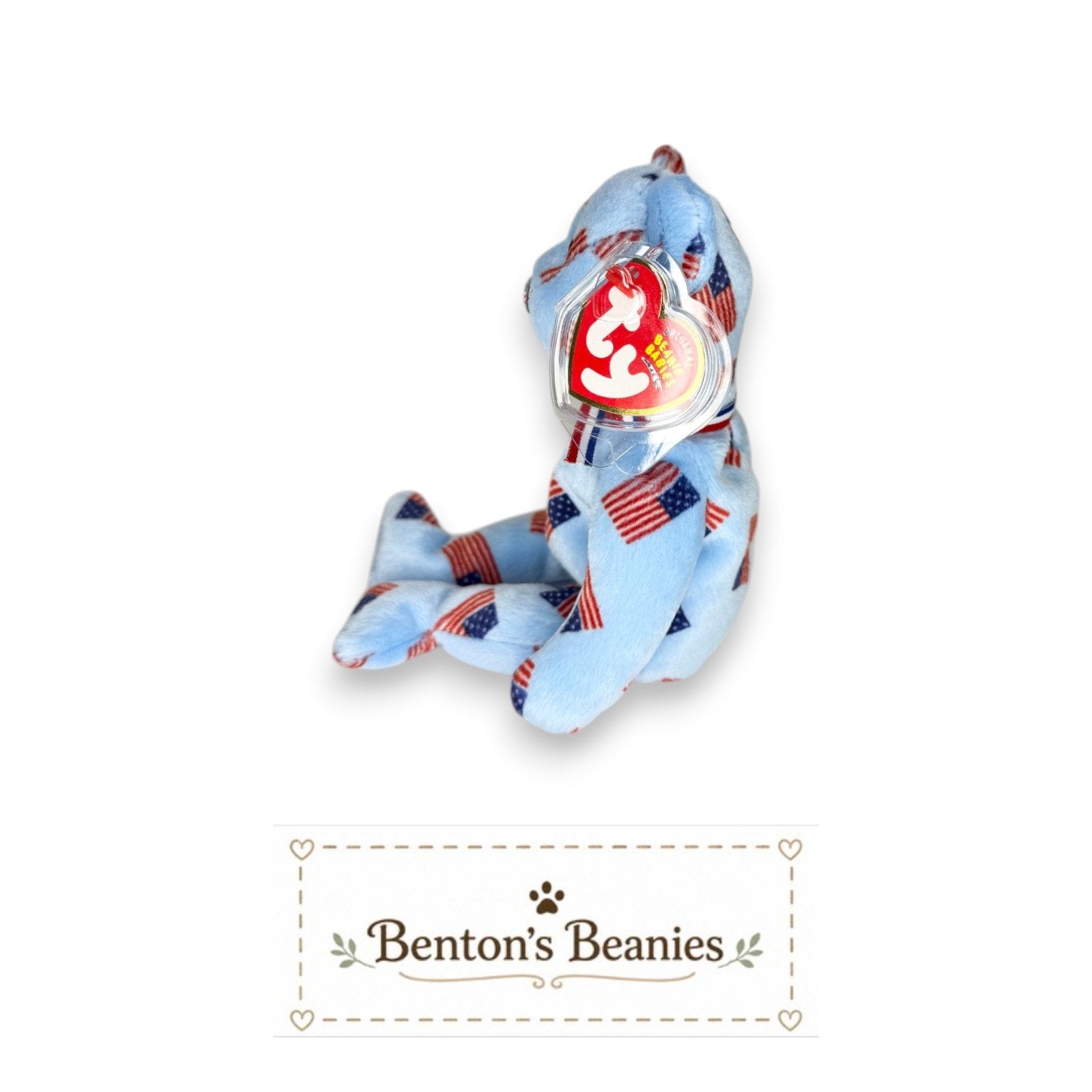 Union the USA Bear TY Beanie Baby | Mint Heart & Tush Tag