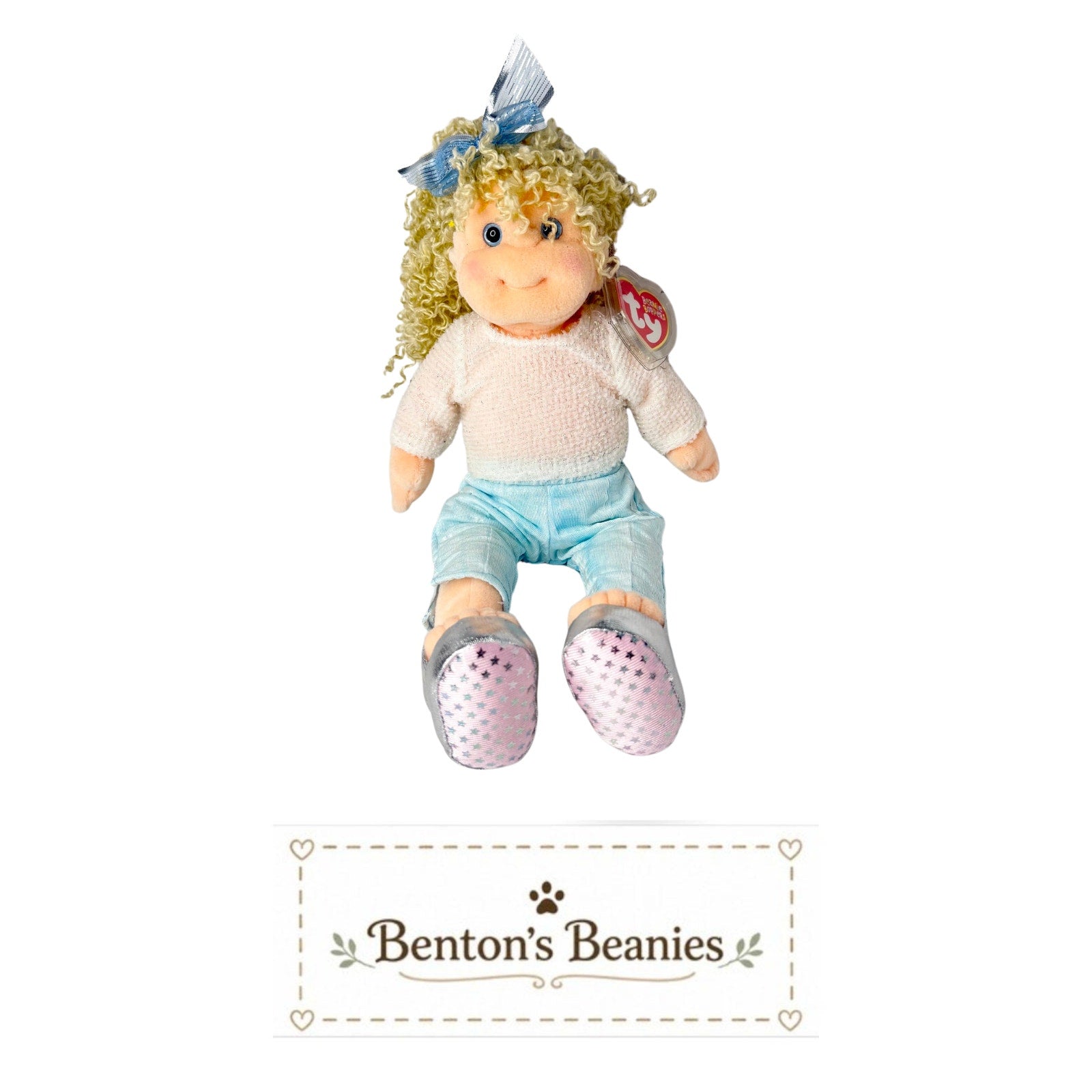 Sassy Star TY Beanie Boppers | Mint Heart & Tush Tag