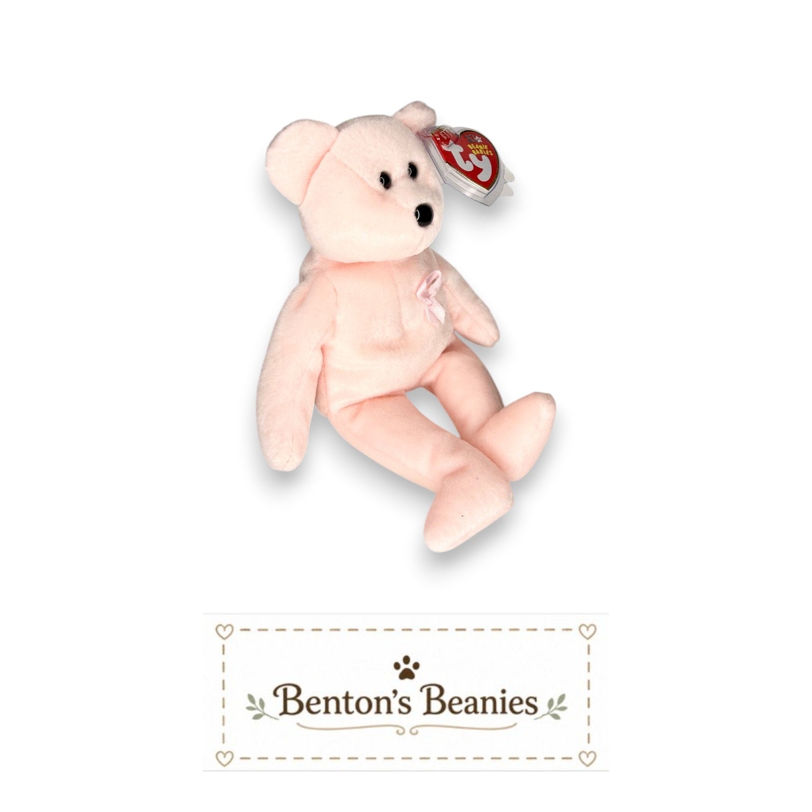 Cure the Bear TY Beanie Baby | Mint Heart & Tush Tag