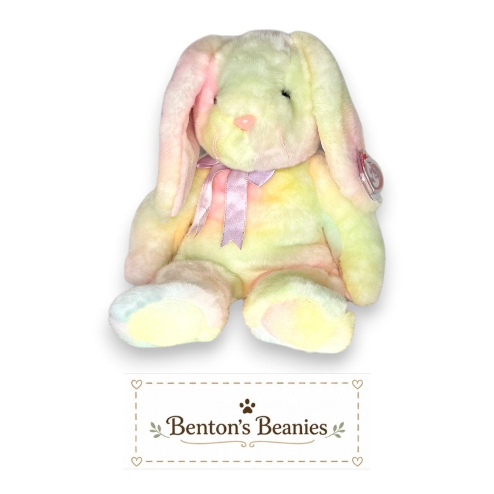 Hippie the Bunny TY Beanie Buddies | Mint Heart & Tush Tags