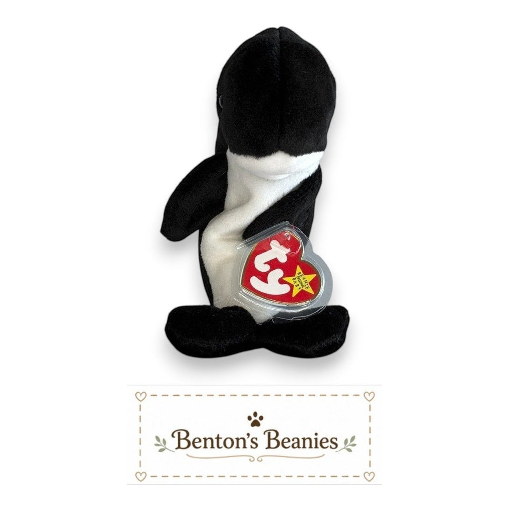 Waves the Orca TY Beanie Baby | Mint Heart & Tush Tag