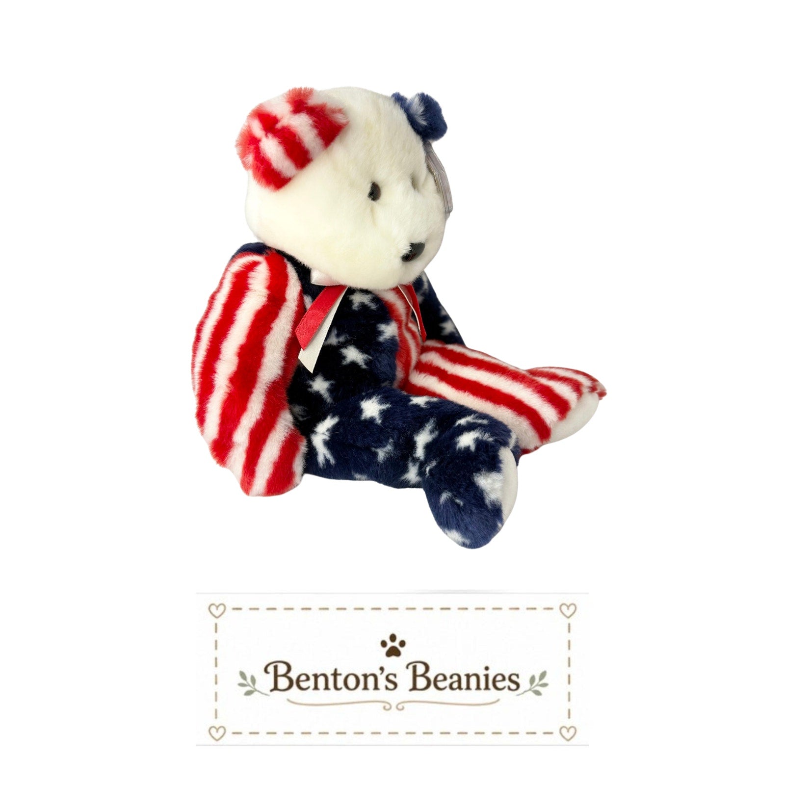 Spangle the Bear TY Beanie Buddies | Mint Heart & Tush Tags