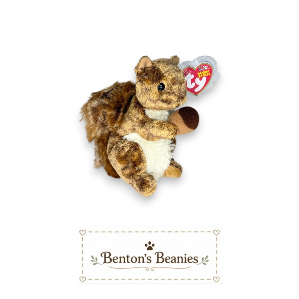 Nutty the Squirrel TY Beanie Baby | Mint Heart & Tush Tag