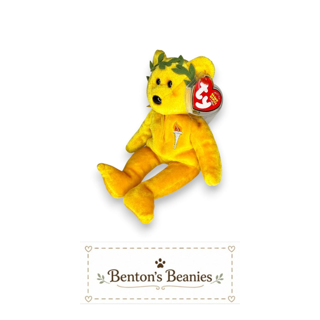 Victory the Bear TY Beanie Baby | Mint Heart & Tush Tag