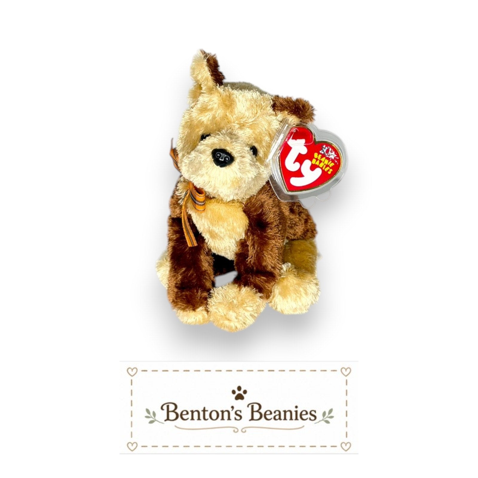 Fidget the Dog TY Beanie Baby | Mint Heart & Tush Tag