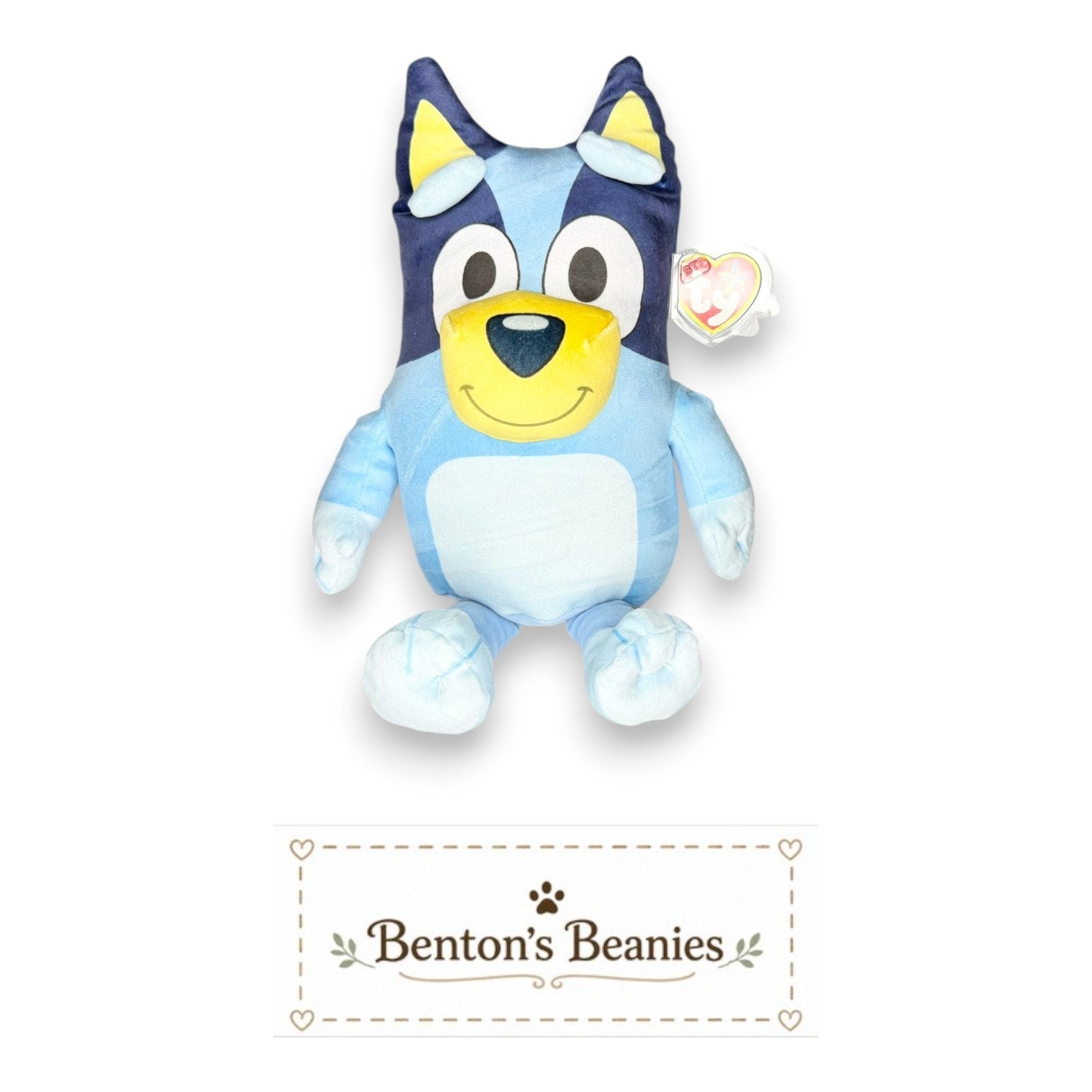 Bluey Official TY Beanie Buddies | Mint Heart & Tush Tags