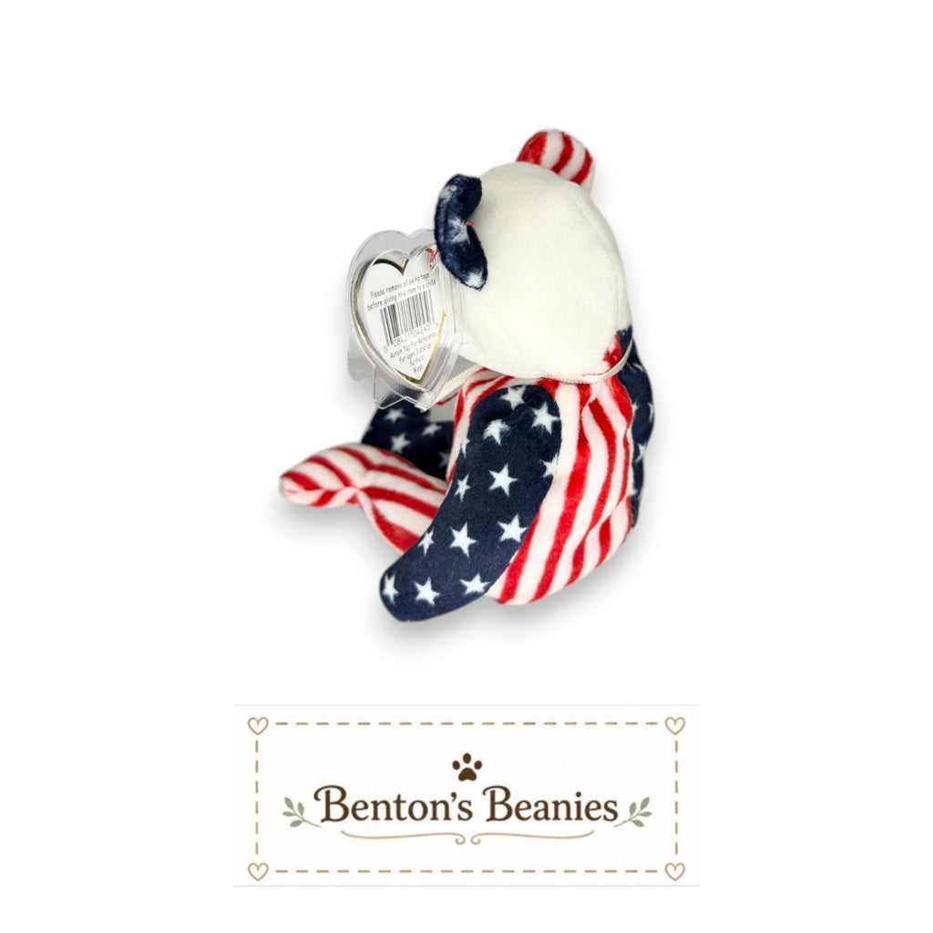Spangle the Bear TY Beanie Baby | Mint Heart & Tush Tag