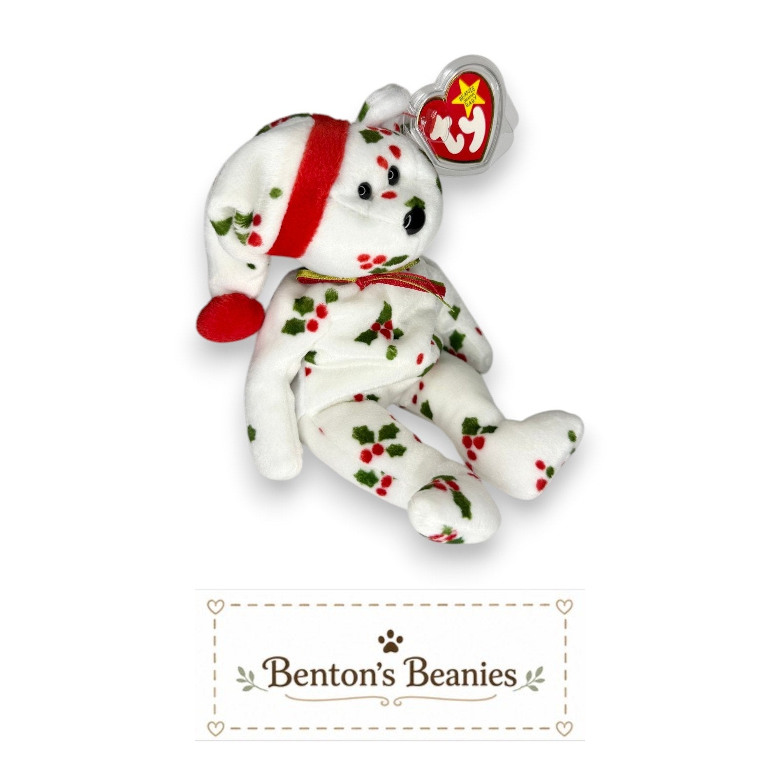 1998 Holiday Teddy TY Beanie Baby | Mint Heart Tag
