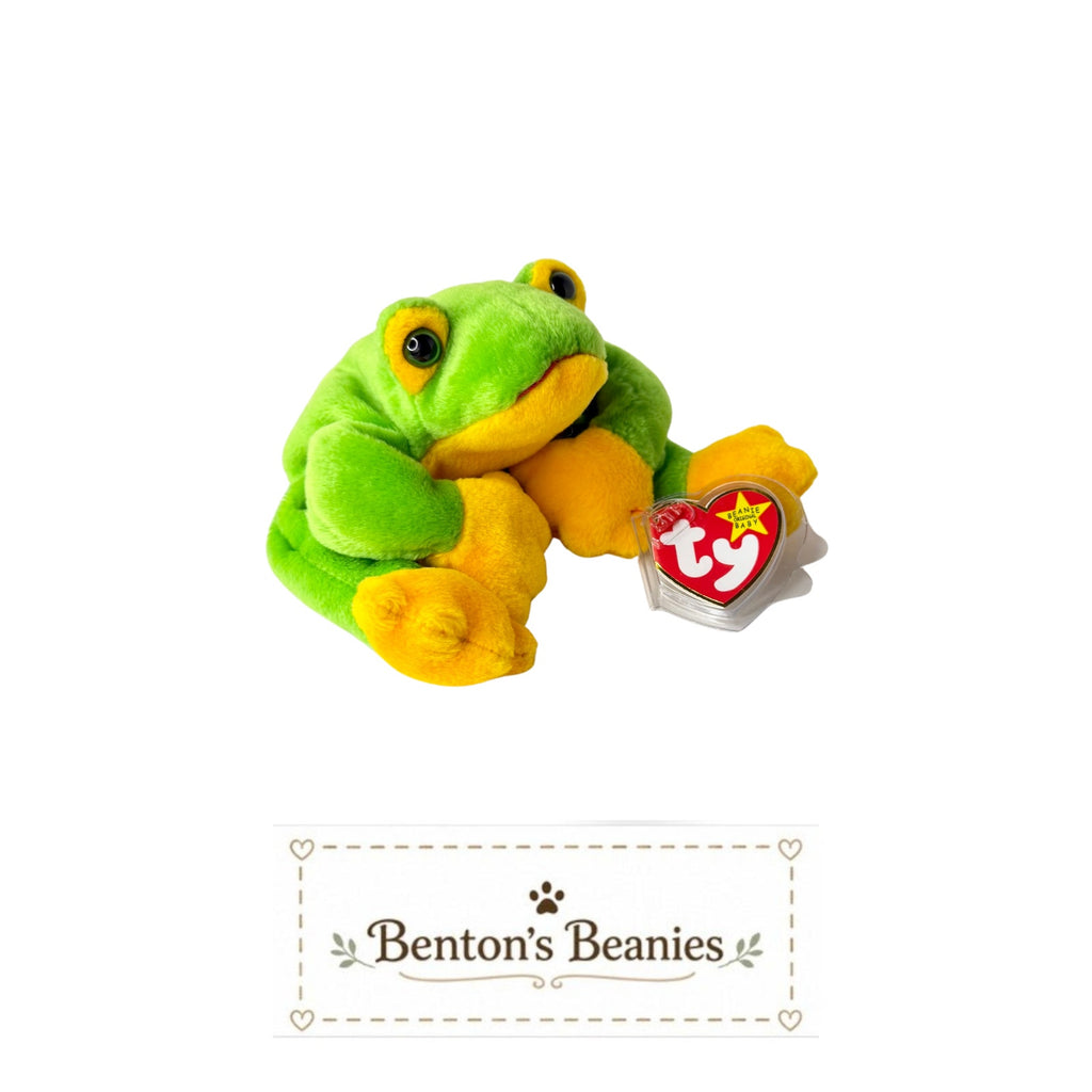 Smoochy the Frog TY Beanie Baby | Mint Heart & Tush Tag