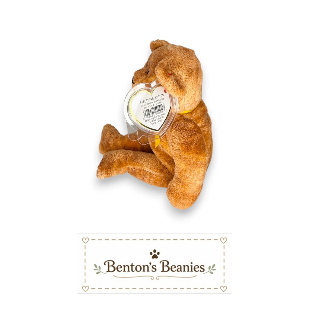 Grizzwald the Bear TY Beanie Baby | Mint Heart & Tush Tag