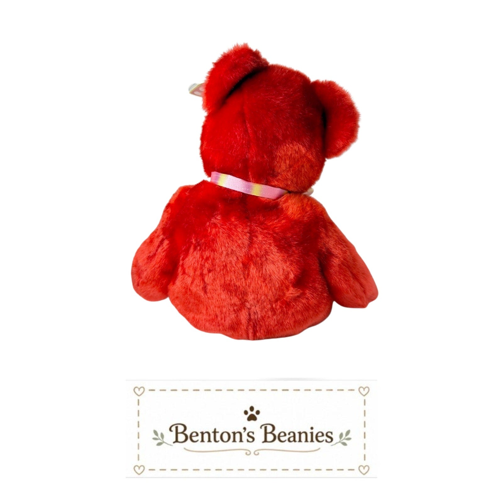 Kiss-E the Bear TY Beanie Buddies | Mint Heart & Tush Tags